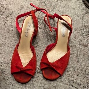 Free people red wedge heels